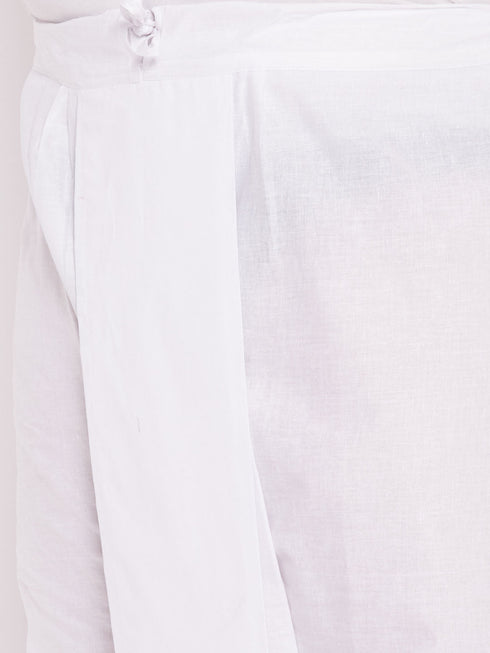 Men's Plus Size Pure Cotton White Traditional Dhoti